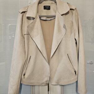 Tahari Cream Suede-Look Women's Jacket